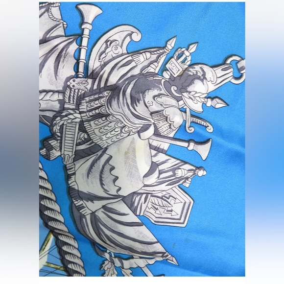 Hermes Blue Marine Scarf - Picture 7 of 11